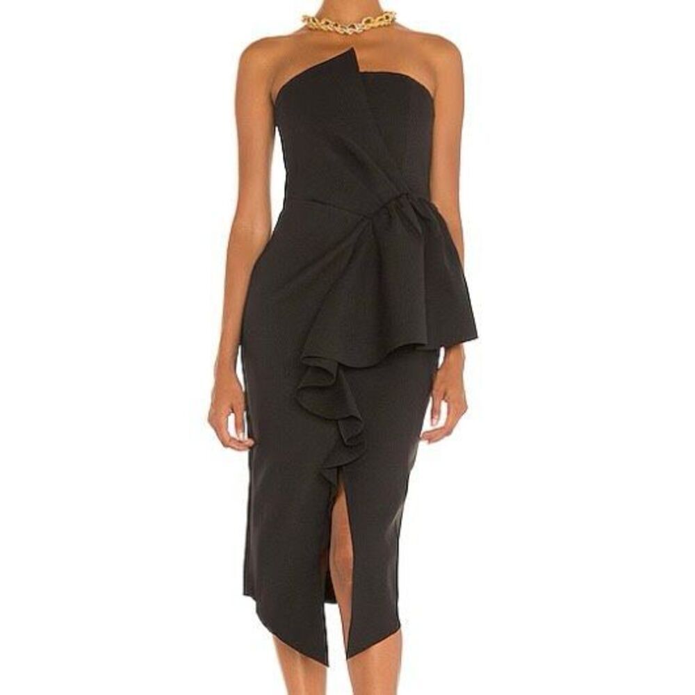 Elliatt Black Strapless Midi Dress